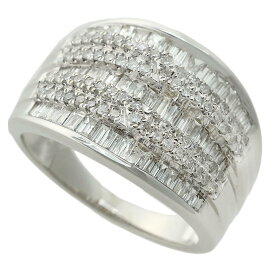【本物保証】 新品同様 リング 指輪 約7.3g K18WG メレダイヤモンド 1.10ct 約11号 ゴージャス 豪華 1ct up 1カラット以上 ノーブランド 【中古】