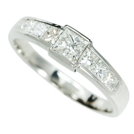 【本物保証】 新品同様 リング 指輪 約6.3g プラチナ Pt900 ダイヤ 0.37ct メレダイヤ 0.63ct 約18.5号 キレイ 上品 ノーブランド No brand 【中古】
