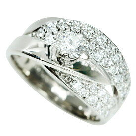 【本物保証】 新品同様 リング 指輪 約9.2g プラチナ Pt900 ダイヤ 0.310ct メレダイヤ 0.55ct 約12号 キレイ 上品 ノーブランド No brand 【中古】