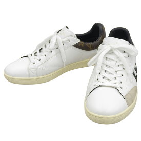 【本物保証】 超美品 ルイヴィトン LOUIS VUITTON ルクセンブルクライン ローカット スニーカー 6 1/2 約25.5cm メンズ 靴 レザー ホワイト 【中古】