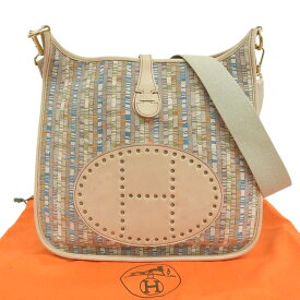【本物保証】 希少 レア 布袋付 エルメス HERMES エヴリン1 PM □F刻印 斜め掛け ショルダーバッグ パンチング ヴィブラート スイフト 【中古】
