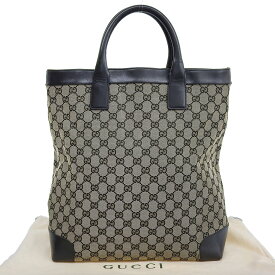 【本物保証】 布袋付 グッチ GUCCI GGキャンバス ハンドバッグ 002 1121 001553 キャンバス×レザー グレー×ネイビー ロゴ 【中古】