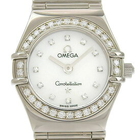 【本物保証】 新品同様 オメガ OMEGA コンステレーション ミニ マイチョイス 1165 76 シェル文字盤 K18WG 64.3g クォーツ 150周年999本限定 【中古】
