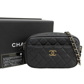【本物保証】 箱・保付 超美品 シャネル CHANEL マトラッセ カメラバッグ A91796 シール 26番台 ショルダーバッグ キャビアスキン ブラック 【中古】