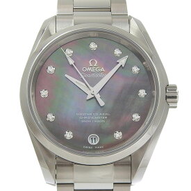 【本物保証】 箱・保付 新品同様 オメガ OMEGA シーマスター アクアテラ 231 10 39 21 57 001 11Pダイヤ デイト シェル文字盤 裏スケ 【中古】