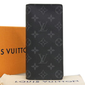 【本物保証】 箱・布袋付 新品同様 ルイヴィトン LOUIS VUITTON モノグラム エクリプス ポルトフォイユ ブラザ M61697 二つ折り長財布 【中古】