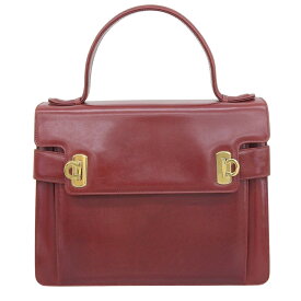 【本物保証】 サルヴァトーレ フェラガモ SALVATORE FERRAGAMO ガンチーニ ハンドバッグ レザー ボルドー ヴィンテージ 【中古】