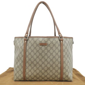 【本物保証】 布袋付 グッチ GUCCI GGスプリーム ショルダーバッグ 197953 002058 ハンドバッグ トートバッグ ロゴ ベージュ系×ブラウン 【中古】