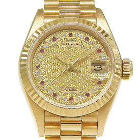 【本物保証】 新品同様 ロレックス ROLEX デイトジャスト 69178 96番台 シャンパン文字盤 ミッソーニ ダイヤ ルビー K18YG 74.0g 自動巻 【中古】