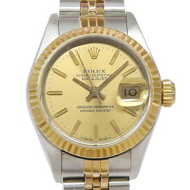 【本物保証】 新品同様 ロレックス ROLEX デイトジャスト コンビ 69173 96番台 シャンパンゴールド文字盤 SS K18YG 2025/12 OH 自動巻 【中古】