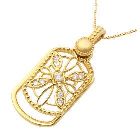 【本物保証】 保・鑑付 新品同様 スイング ネックレス 5.7g K18YG メレダイヤモンド 0.15ct 上品 揺れる ノーブランド No brand 【中古】