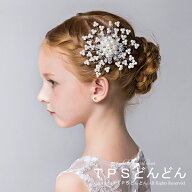 ヘアコーム 髪飾り パール 子供 発表会 アクセサリー 花 簪 結婚式　ピアノ発表会 フラワー 入学式 卒業…