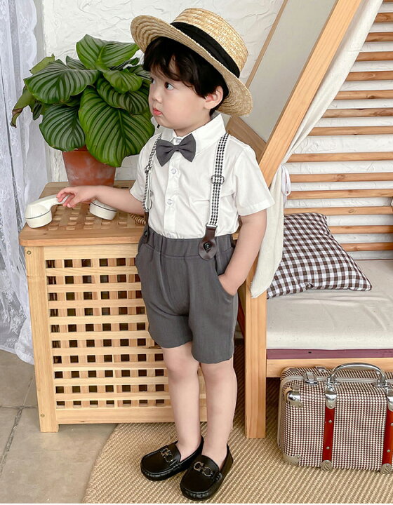 楽天市場 子供服 フォーマル 男の子 フォーマルスーツ 男の子 フォーマルスーツ セットアップ 半袖 夏 子供服 男の子 フォーマル 80 90 100 110 キッズスーツ 子供スーツ 入園式スーツ サスペンダー 4点セット 七五三 発表会 卒業式 卒園式 結婚式 初節句 ｔｐｓどんどん