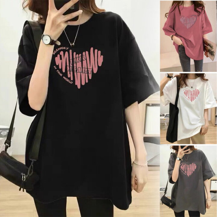 楽天市場】レディース tシャツ 半袖 ゆったり 吸汗 速乾 綿ビッグ 