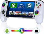 スマホコントローラー Bluetooth iOS/Android両用 ゲームコントローラー 伸縮型 PS Remote Play/Xbox Cloud/Steam Link/GeForce Nowゲームなど対応 低遅延 600mAhバッテリー RGBライト 黒