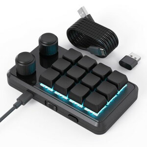 SIKAI CASE 2�m�u�t�� �Ў�L�[�{�[�h �}�N���L�[�{�[�h 12�L�[ 3��ڑ� �L��/���C�����X/Bluetooth�ڑ� �Q�[�~���O�L�[�{�[�h 3���C���[ ���J�j�J�� �v���O�����\ RGB �o�b�N���C�g �J�X�^�}�c