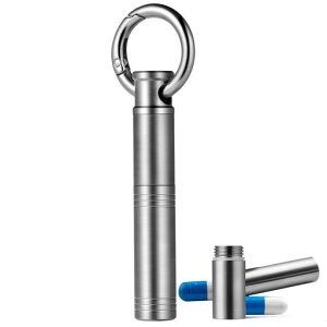 TIMULTIピルピルケースおしゃれ携帯用アウトドア完全防水携帯灰皿(シルバー/二つ仕切り*1個)