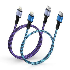 Bioonisタイプcライトニングケーブル2本(0.3M+0.9M)usb-ctolightningiphone充電ケーブルPD対応20W急速充電Type-cアイフォン充電ケーブルナイロン編み断線防止高速データ転送超高耐久