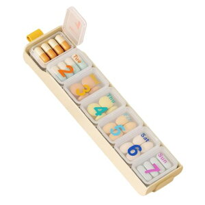 BLOOPICピルケース薬ケース1週間分1日3回朝昼晩薬収納ボックス小分け密閉式携帯用コンパクトサプリメントケース飲み忘れ防止高齢者向け旅行出張デイリーピルオーガナイザーおしゃれ薬…