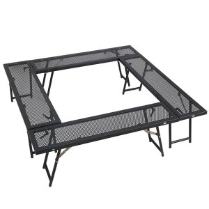 SUN-YE焚き火テーブルアウトドア囲炉裏自由な組み合わせで使えるシェイプ収納ケース付アウトドアアイアン囲炉裏マルチファイア4個セット脚が太くなり安定感が増し、複数人でのBBQに最適