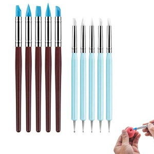 Morices粘土彫刻ツール10点セット15タイプ粘土細工棒シリコン筆ドットペンクレイ棒粘土陶芸模型彫像ネイルアート粘土造形道具DIY彫刻