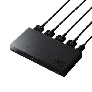 �G���R�� HDMI�ؑ֊� (�Z���N�^�[) 3����1�o�� 4K(4096x2160)60Hz �I�ׂ鎩���E�蓮�ؑ֋@�\ �yPS4/PS5/Nintendo Switch/Fire TV Stick 4K����m�F�ς݁z �m�C�Y�ɋ������^���P�[�X �u���b�N