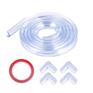 コーナークッション透明コーナーガード強力両面テープ付き保護エッジクッションケガ防止安心クッションコーナークリア着脱可能頭保護ケガ防止机椅子家具階段壁ガード家内保育園幼稚…