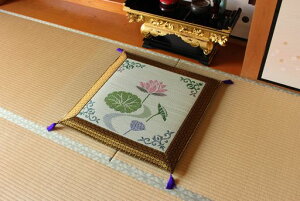 イケヒコい草御前仏前座布団国産袋織蓮の花約70x70cm#3109709