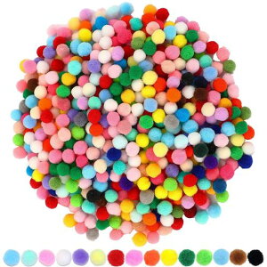 ポンポンボールカラフル混合色約400個セット直径約10mmフェルトボール丸い毛球小玉かわいいふわふわフェルト玉豊富色彩手芸髪飾りペット首輪デコパーツ子様色を認識向上猫おもちゃデ…