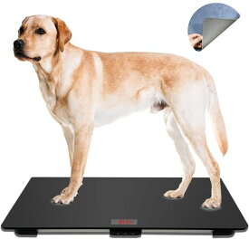 大型犬用・動物用体重計80x50cm、滑り止めパッド付き、最大重量100kg、精度10g、ブラック、大型犬に最適