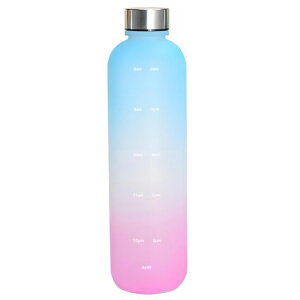 MYEEDA【安全性に配慮したTritan製食品接触対応】水筒1lタイムマーカー付きウォーターボトル1000mlウォーターボトル1リットルメモリ付き水筒ウォータータイムマーカークリアボトル1000ml透明…