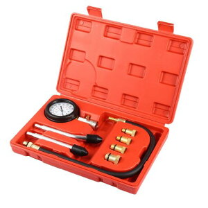 診断ツール圧縮試験機セット車の自転車ガソリンガスエンジンシリンダーコンプレッションテスターシリンダー圧力ゲージケース付多機能エンジン修理