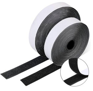 マジックテープ強力両面テープ魔法のテープ粘着力強い両面テープ強粘着裏糊付粘着力強い防水耐熱繰り返し利用可能DIY用業務用家庭用工業用車用網戸用2本セットブラック(幅25mmx長5M)
