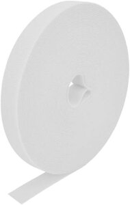 結束バンド面ファスナー耐熱自由にカット再利用可能ケーブルまとめ配線整理収納固定強力コード収納オフィス用家庭用部屋用荷物梱包屋外ホワイト10mm*10m