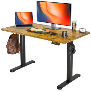 Claiks昇降デスク初心者向けスタンディングデスク電動パソコンデスク昇降式オフィスデスク幅120cm*奥行き60cmブラックフレーム/ブラウン天板