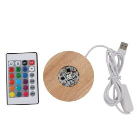 LEDライトディスプレイ LEDディスプレイベース LEDライトベース ライトコースター 光る台座 照明 7色 雰囲気作り USB式 アクリル アートガラス 寝室 オフィス ホームデコレーション