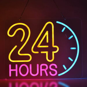 JOMOBUTY24時間営業ネオンサイン多階段調光可LED24HOURSネオンライト店看板店舗インテリアレストランバー居酒屋ホテル喫茶店飲食店ネットカフェ用サイン店装飾店内飾り24時間openネオン管ラ…