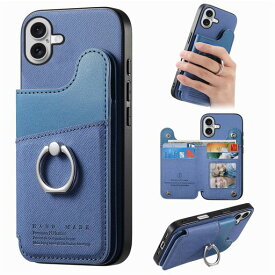 ONETHEFUL対応iPhone17ケース手帳型背面カード収納あいふおん17ケーススタンド機能リング付きいphone17カバー財布型Foriphone17カバーカメラ保護PUレザーRFIDブロッキング