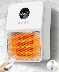 ヒーター壁掛けセラミックヒーター【壁掛け式・2秒速暖・3way使用】電気ファンヒーターヒートショック対策暖房器具大風量電気ストーブファンヒーター3段階調整800W/1200Wディスプレイ表…