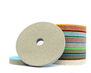 Z-LION7PCSダイヤモンドスポンジ研磨パッド湿式用バフィングパッドグラインダー用フープ&ループバフィングホイール御影石大理石用クリーン(4inch)