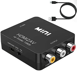 HDMI to AV�ϊ��R���o�[�^�[ HDMI to RCA�ϊ� Deear 1080P�Ή� �A�i���O�ϊ� �����o�͉� �e���r/PS3/PS4/PS5PC/BD�v���[���[/switch�p�ϊ��R���o�[�^�[ �[�d�P�[�u���t�� �u���b�N