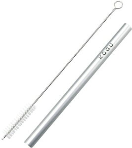 KOGU珈琲考具ストローアルミ11mm【日本製】マドラー繰り返し使える洗えるブラシ付きエコ冷たい飲み物タピオカシルバー燕三条43946プレゼント誕生日記念日ギフト贈り物下村企販