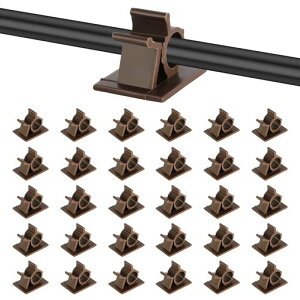 ケーブルクリップ4階段調節可能コードクリップケーブルホルダーコードフックケーブル収納コード管理結束固定ベース粘着シート付ケーブル固定具byMAVEEK(ブラウン30P)