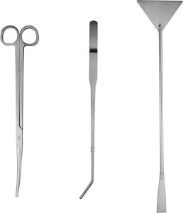 水槽トリミング3本セットカーブピンセットカーブハサミサンドフラッター水草トリミングステンレススチール製水槽のお手入れ多機能水族館ツールキット水槽植栽給餌実用高効率水槽管…