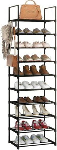 MIZXCIOMシューズラック幅44x奥行30x高さ200cm10段大容量靴収納ラック分割可能・組立簡単・高さ調整可多機能ポータブル靴整理器靴箱下駄箱棚通気性玄関/廊下/クローゼット対応靴/ブーツ/ス…