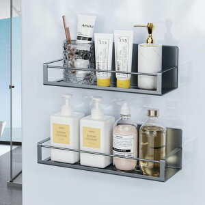 Bullthree浴室用ラックシャワーラックお風呂ラックバスルームラック収納棚ラックマグネットラック吸着式壁掛け水切り穴あけ不要錆びにくい浴室とキッチンの収納ラックステンレスグレー…