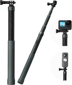 GUEDIEO超長自撮り棒1.2m炭素繊維延長ロッド4段自由伸縮360度回転滑り止めハンドルアクションカメラアクセサリー
