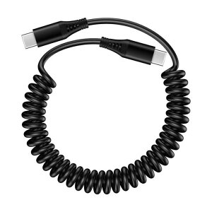 iPhone16充電ケーブルコイル型20W/PD対応20cmから120cmまで伸縮自由USB-C充電ケーブルカールケーブル車用スマホiPhone1615シリーズiPadAir/ProXperia