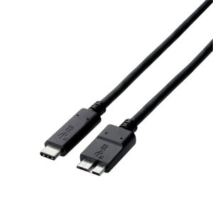 �G���R��USB�P�[�u��TypeC(USBCtoMicroB)0.5mUSB3.1�F�ؕi3A�o�͍ő�10Gbps�u���b�NUSB3-CMB05NBK