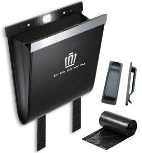 車用ゴミ箱車載ごみ箱マグネット式車載ゴミ箱アップグレード車用収納ケースシートバックポケット後部座席収納車用小物入れフック付き蓋つき省スペース防水倒れない大容量ゴミ袋付